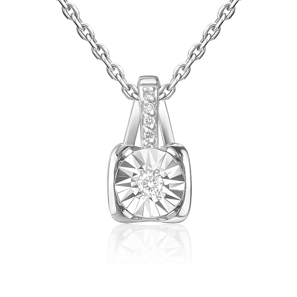 Подвеска из белого золота с бриллиантами 03-3470-00-101-1120