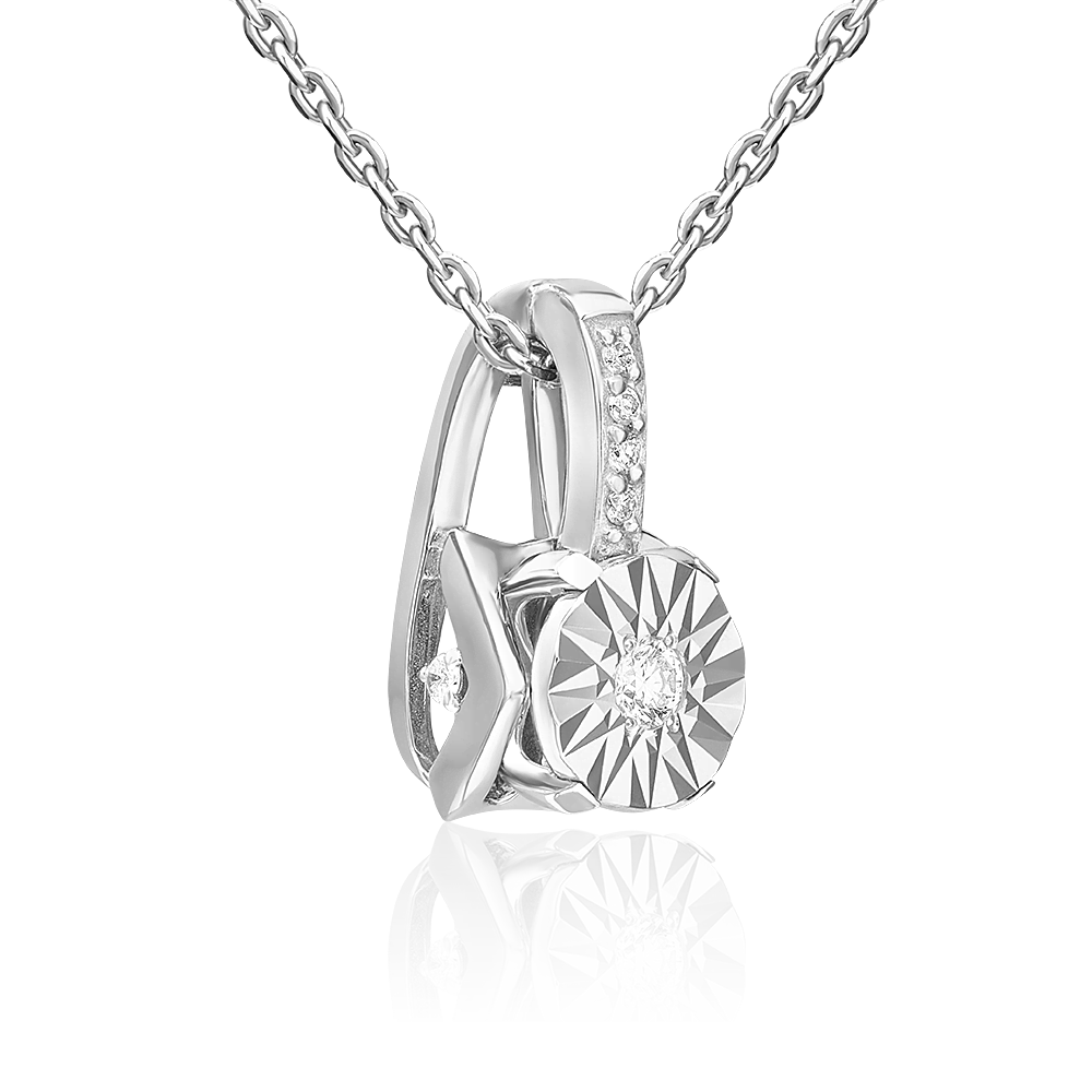 Подвеска из белого золота с бриллиантами 03-3470-00-101-1120