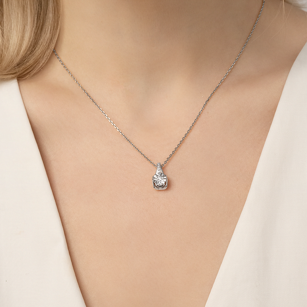 Подвеска из белого золота с бриллиантами 03-3470-00-101-1120