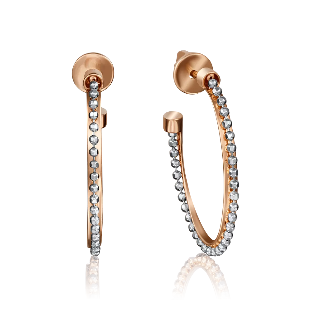 Серьги-пусеты из комбинированного золота 02-4229-00-000-1111-48