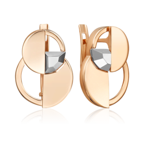 Серьги с английским замком из комбинированного золота 02-5053-00-000-1111