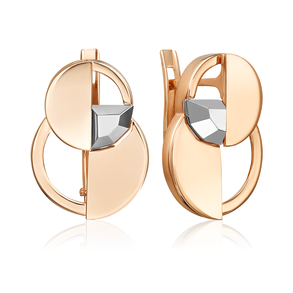 Серьги с английским замком из комбинированного золота 02-5053-00-000-1111