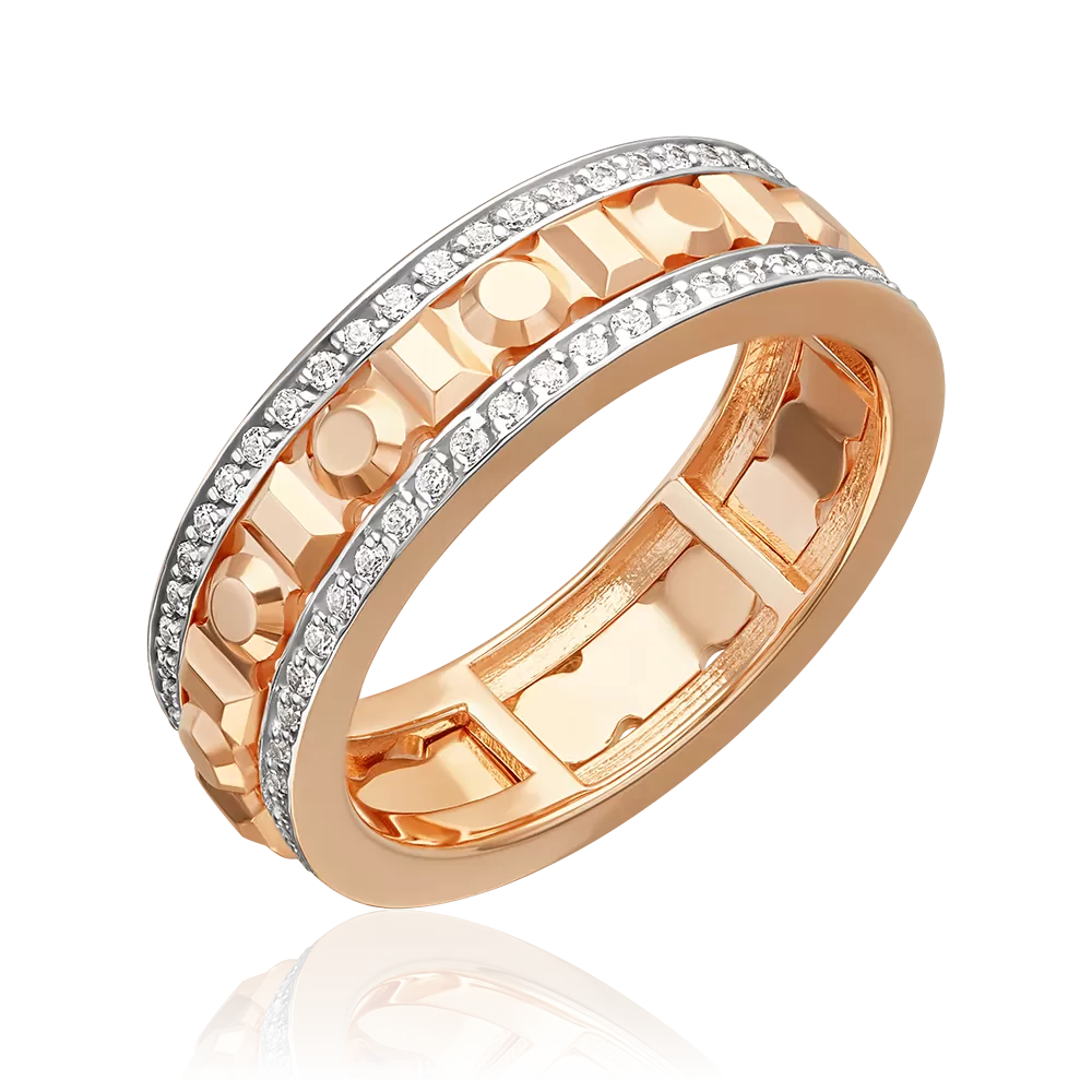 Кольцо из красного золота с фианитами 01-5924-00-401-1110