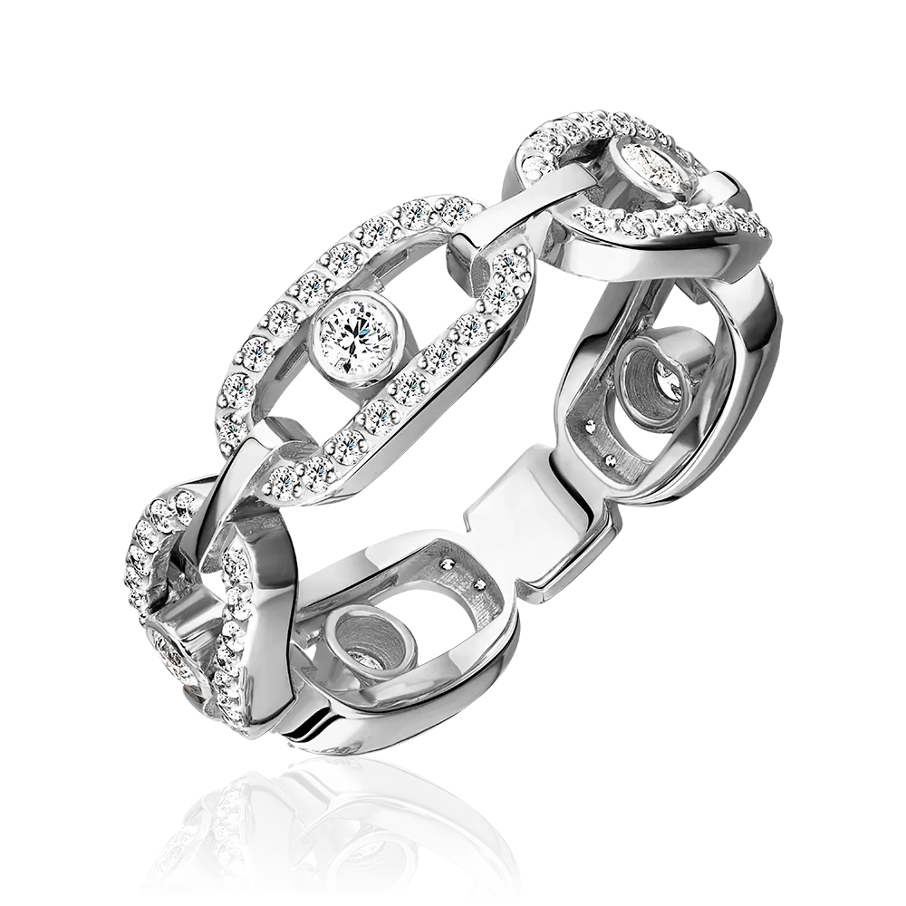 Кольцо из белого золота с фианитами 01-5913-00-401-1120