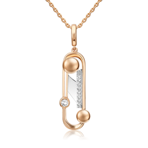 Подвеска «Стильная фантазия» из комбинированного золота с натуральными топазами white 03-3288-00-201-1111