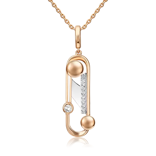 Подвеска «Стильная фантазия» из комбинированного золота с натуральными топазами white 03-3288-00-201-1111