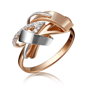 Кольцо из комбинированного золота с фианитами 01-5180-00-401-1111-65