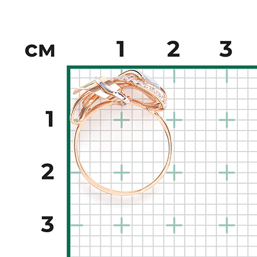 Кольцо из комбинированного золота с фианитами 01-5180-00-401-1111-65