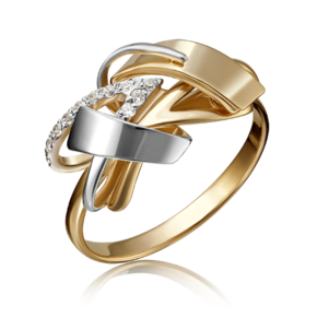 Кольцо из комбинированного золота с фианитами 01-5180-00-401-1121-65