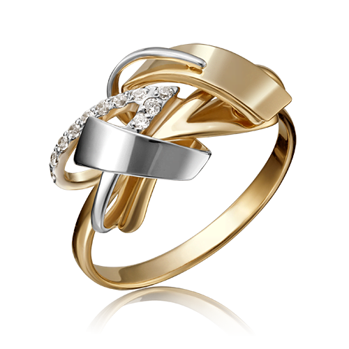 Кольцо из комбинированного золота с фианитами 01-5180-00-401-1121-65