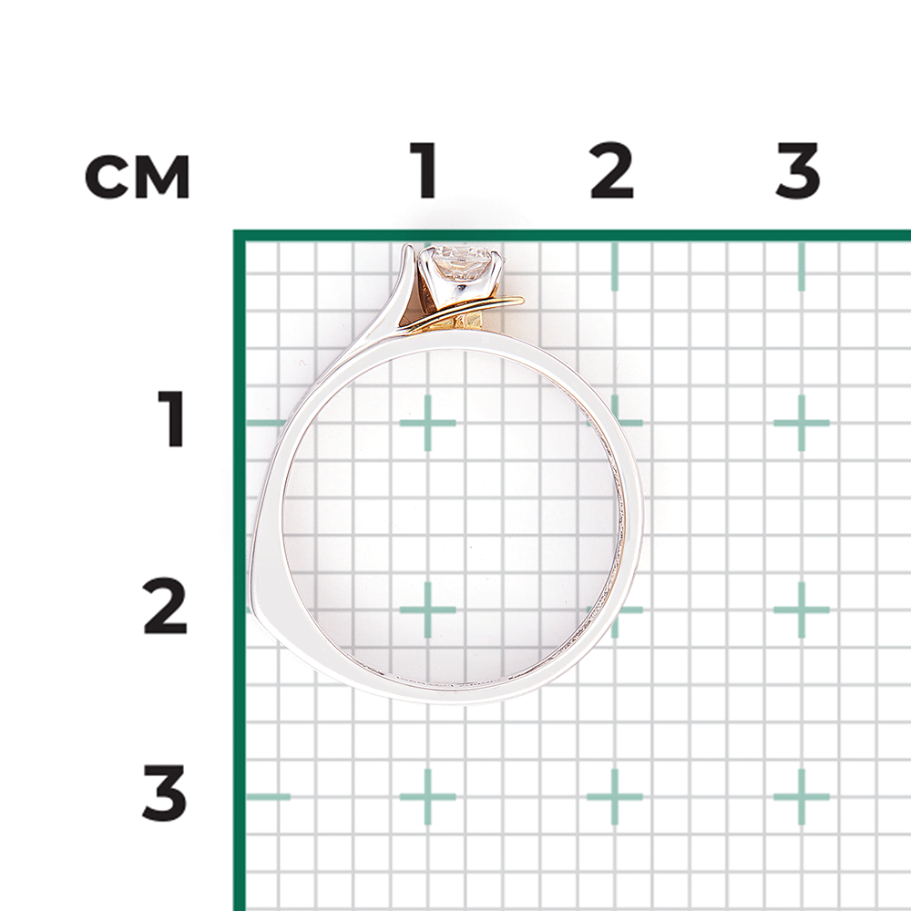 Кольцо из комбинированного золота с фианитом 01-5181-00-501-1121-67