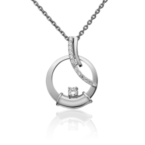 Подвеска «Любовь» из белого золота с фианитами 03-2958-00-401-1120-48