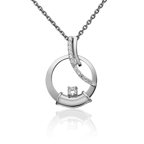 Подвеска «Любовь» из белого золота с фианитами 03-2958-00-401-1120-48