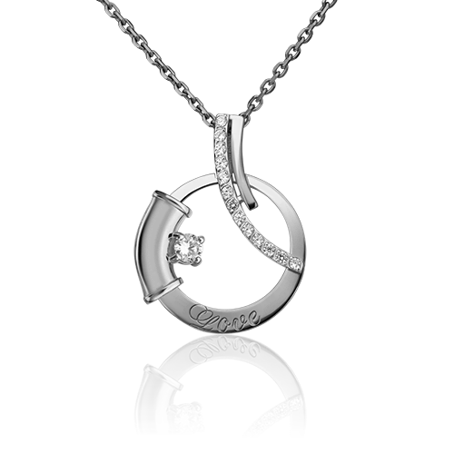 Подвеска «Любовь» из белого золота с фианитами 03-2958-00-401-1120-48