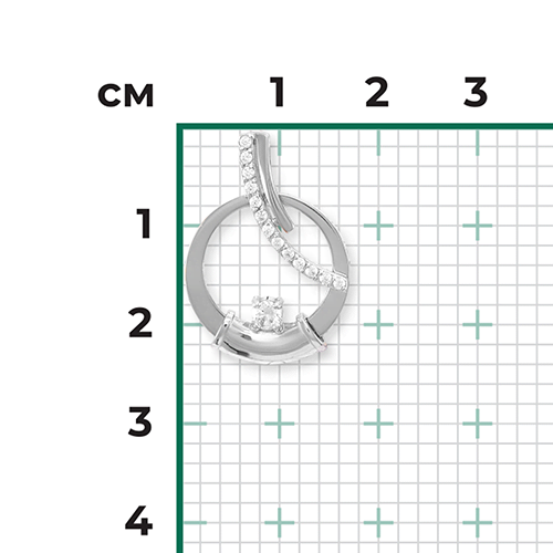 Подвеска «Любовь» из белого золота с фианитами 03-2958-00-401-1120-48