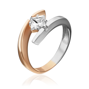 Кольцо из комбинированного золота с фианитом 01-5337-00-401-1111