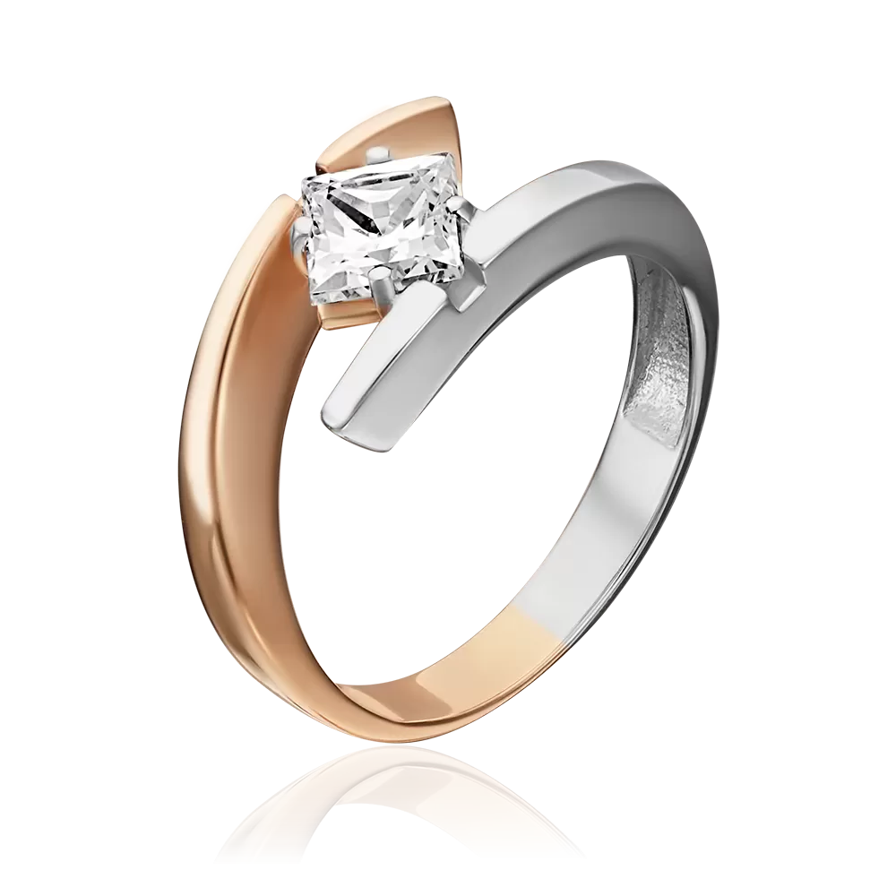 Кольцо из комбинированного золота с фианитом 01-5337-00-401-1111