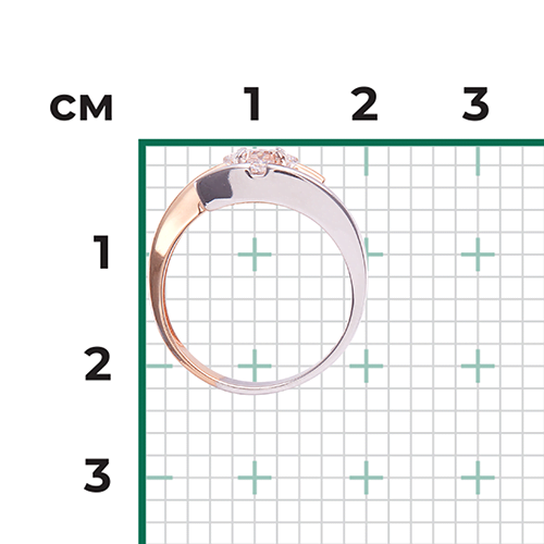 Кольцо из комбинированного золота с фианитом 01-5337-00-401-1111