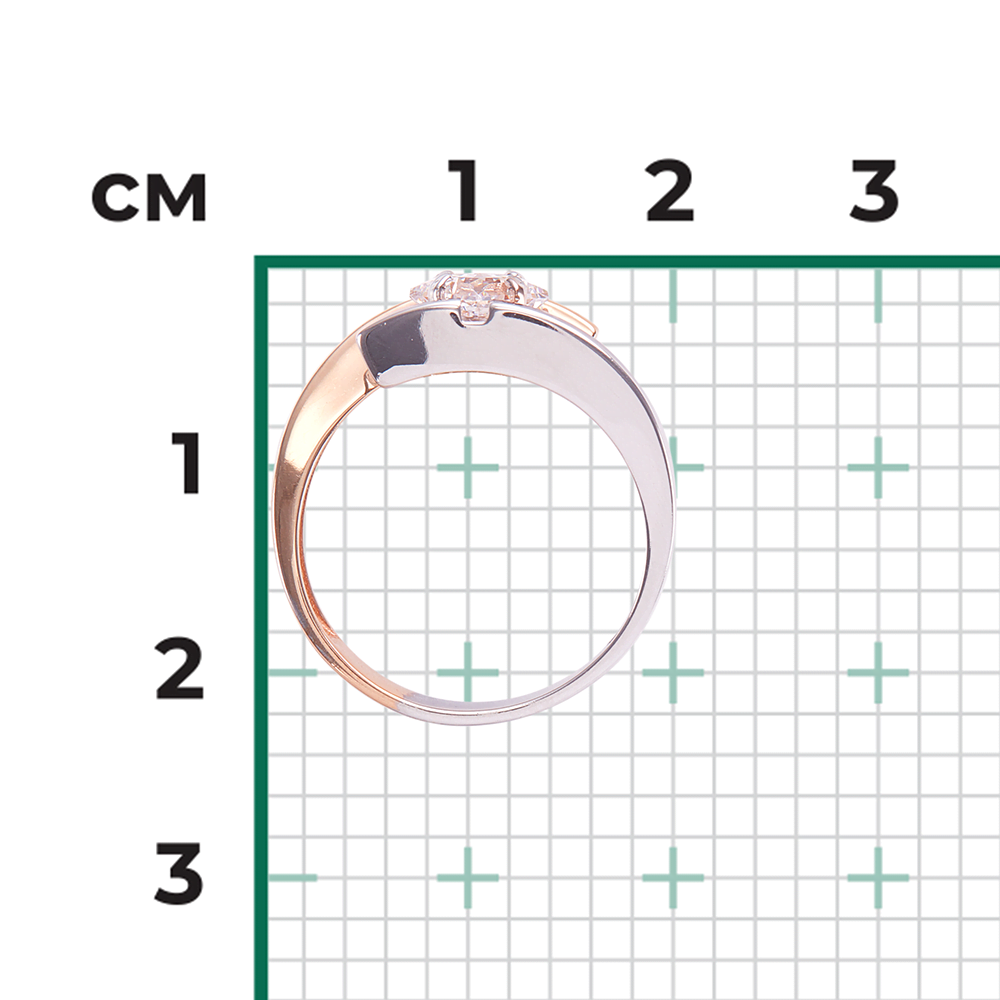 Кольцо из комбинированного золота с фианитом 01-5337-00-401-1111