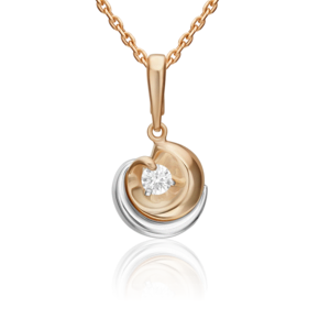 Подвеска из комбинированного золота с бриллиантом 03-3454-00-101-1111