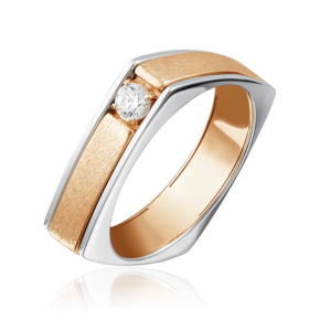 Кольцо из комбинированного золота с бриллиантом 01-5133-00-101-1111-30
