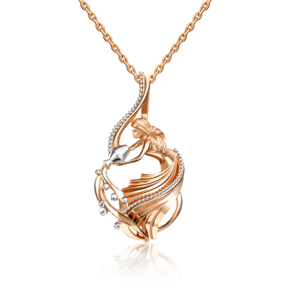 Подвеска «Знак зодиака Водолей» из комбинированного золота 03-2814-02-000-1111-48