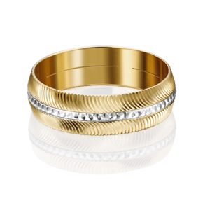 Обручальное кольцо из комбинированного золота с алмазной гранью 01-4843-00-000-1121