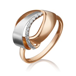 Кольцо из комбинированного золота с фианитами 01-5298-00-401-1111-48