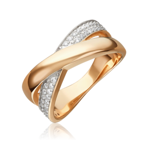 Кольцо из красного золота с бриллиантами 01-2299-00-101-1110-30