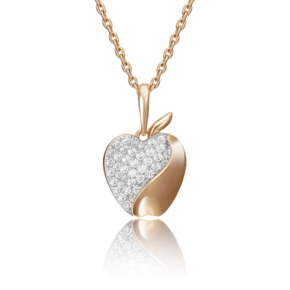 Подвеска «Яблоко» из красного золота с фианитами 03-2318-00-401-1110-24
