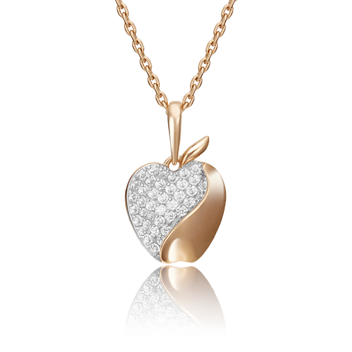 Подвеска «Яблоко» из красного золота с фианитами 03-2318-00-401-1110-24