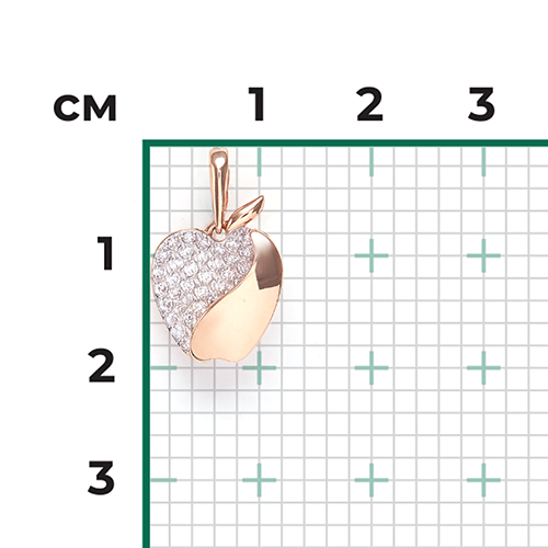Подвеска «Яблоко» из красного золота с фианитами 03-2318-00-401-1110-24