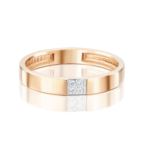 Обручальное кольцо из красного золота с фианитами 01-1761-00-401-1110-03