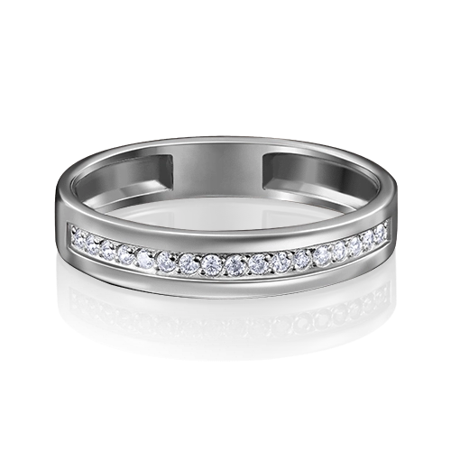 Обручальное кольцо из белого золота с фианитами 01-1770-00-401-1120-03