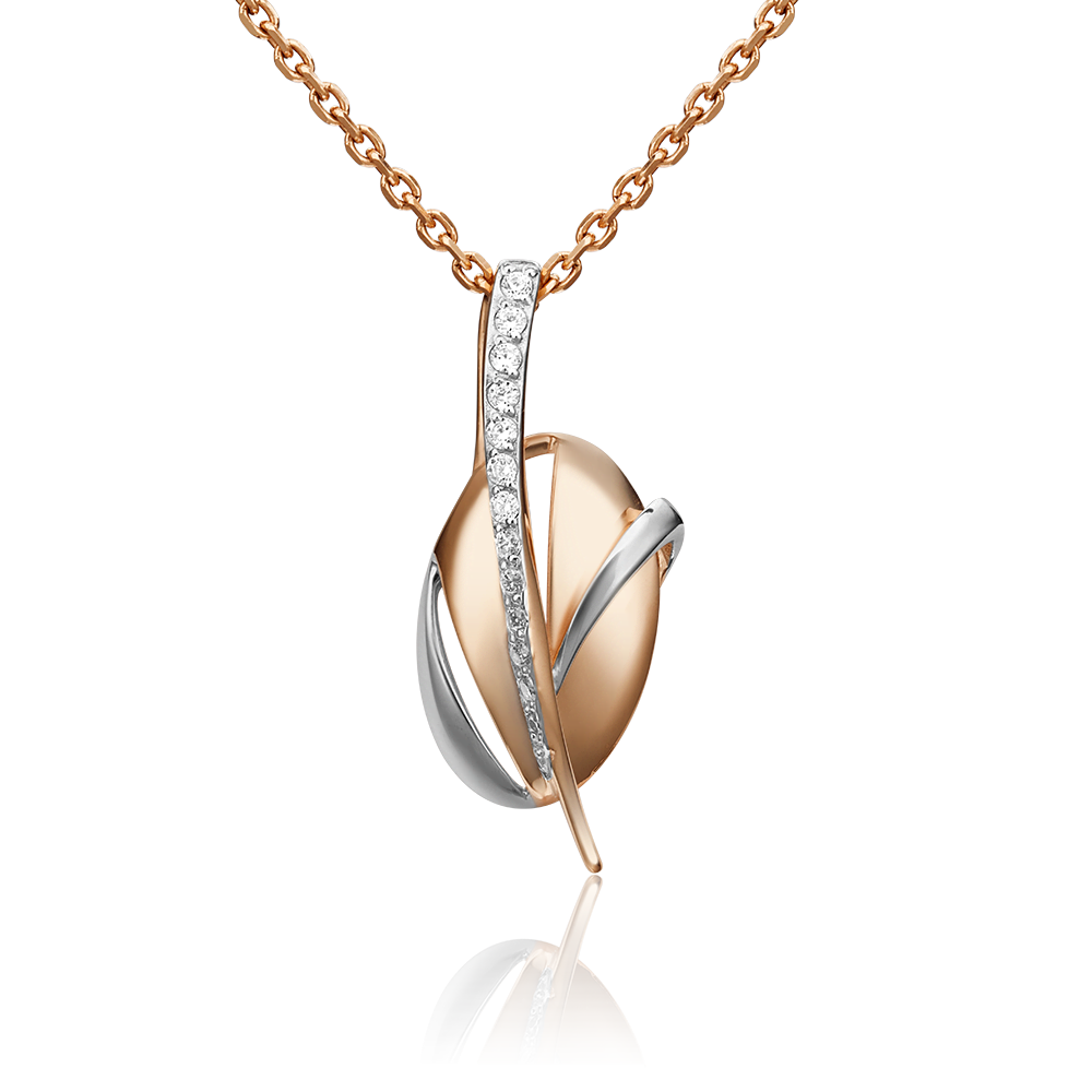 Подвеска из красного золота с фианитами 03-2970-00-401-1110-48