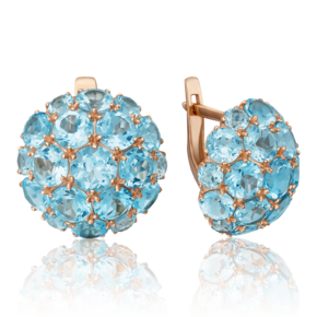 Серьги с английским замком из красного золота с топазами 02-3188-00-201-1110-46