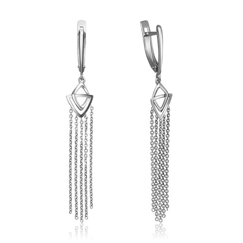 Серьги с английским замком из белого золота 02-4378-00-000-1120-65