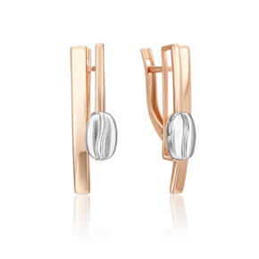 Серьги с английским замком из комбинированного золота 02-4924-00-000-1111
