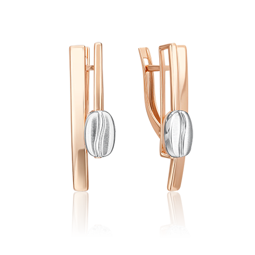 Серьги с английским замком из комбинированного золота 02-4924-00-000-1111