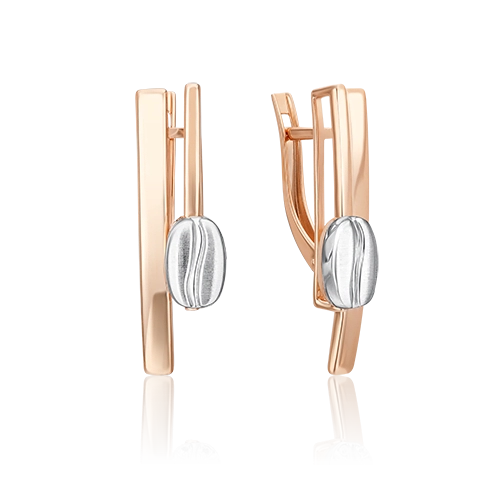 Серьги с английским замком из комбинированного золота 02-4924-00-000-1111