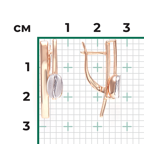 Серьги с английским замком из комбинированного золота 02-4924-00-000-1111