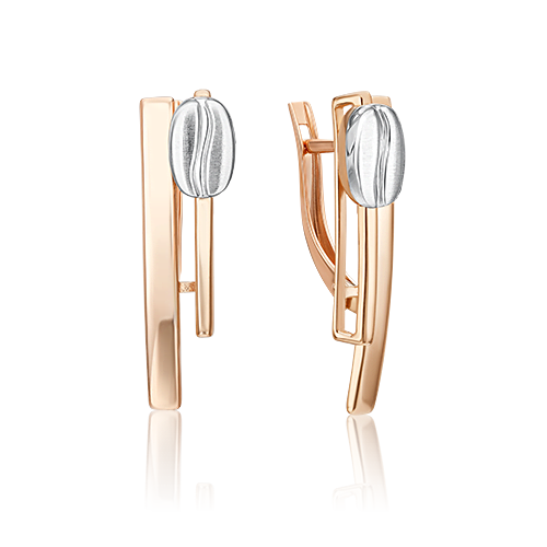 Серьги с английским замком из комбинированного золота 02-4924-00-000-1111