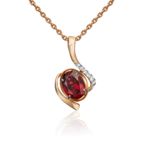 Подвеска из красного золота с гранатом и натуральными топазами white 03-3048-00-264-1110-57