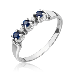 Кольцо из белого золота с сапфирами и бриллиантами 01-0340-00-105-1120-30