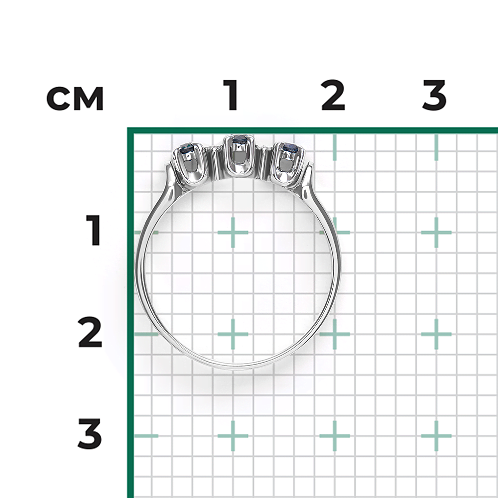 Кольцо из белого золота с сапфирами и бриллиантами 01-0340-00-105-1120-30