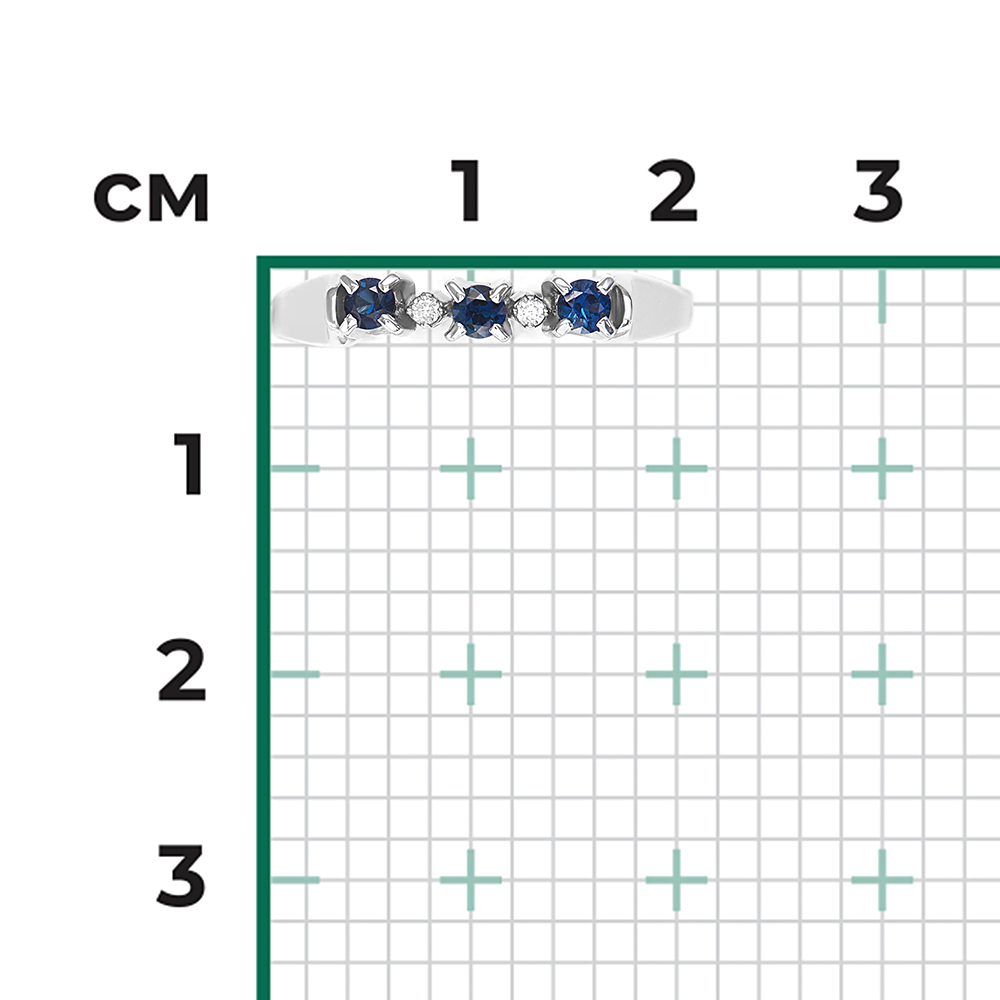 Кольцо из белого золота с сапфирами и бриллиантами 01-0340-00-105-1120-30