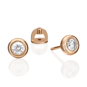 Серьги-пусеты из красного золота с фианитом 02-4497-00-501-1110-38