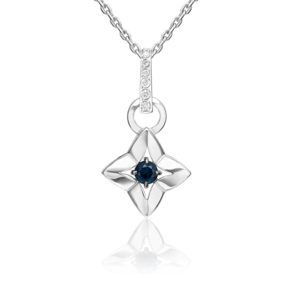 Подвеска из белого золота с сапфиром и бриллиантами 03-3622-00-105-1120