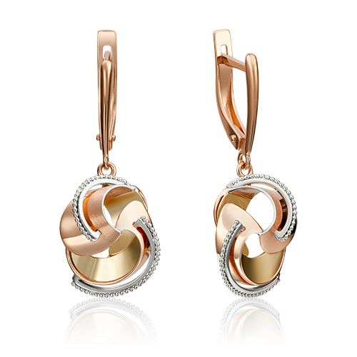 Серьги с английским замком из комбинированного золота 02-4207-00-000-1113-48