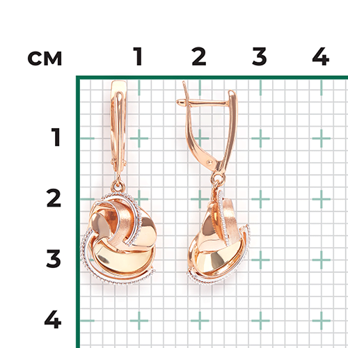 Серьги с английским замком из комбинированного золота 02-4207-00-000-1113-48